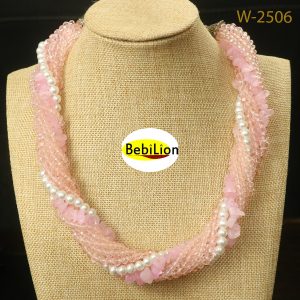 baby pink twist necklace
